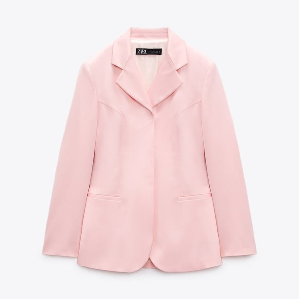 ZARA FITTED SATIN EFFECT BLAZER